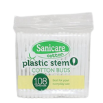 Sanicare Plastic Stem Cotton Buds 108pcs